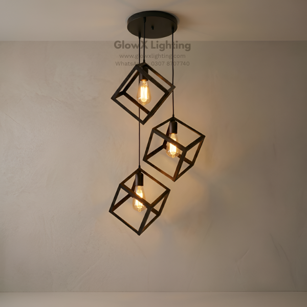 Geometric Cube Lamp (Set of 3)