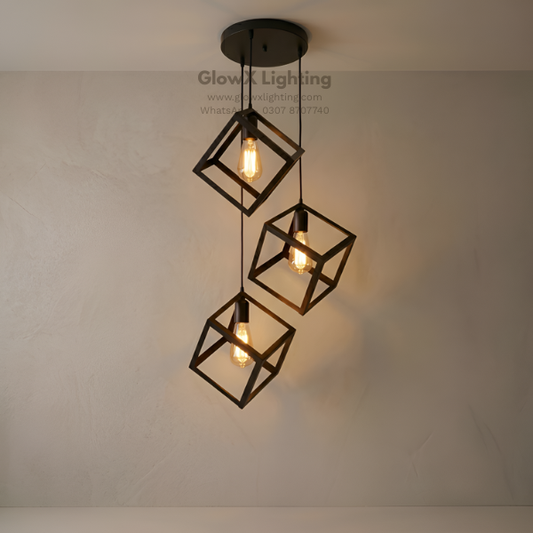 Geometric Cube Lamp (Set of 3)