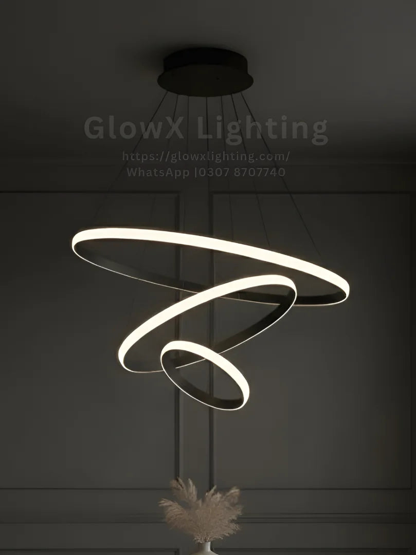 RingO LED Chandelier Black