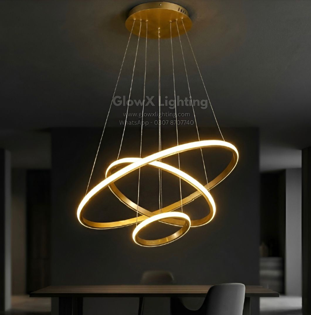 RingO LED Chandelier Gold